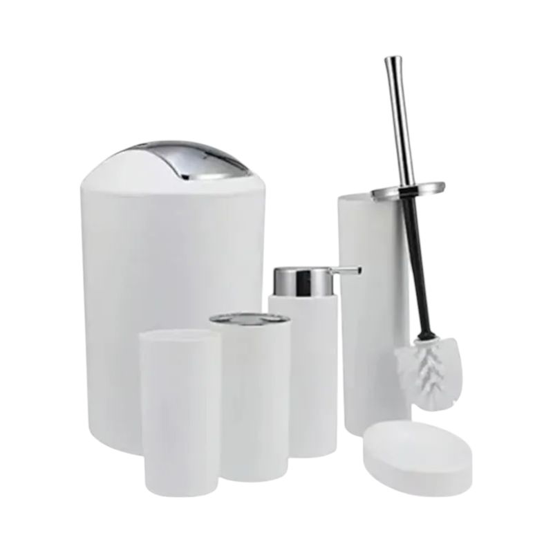 GENERICO - Set Utensilios Accesorios De Baño Jabonera Papelera Juego X6