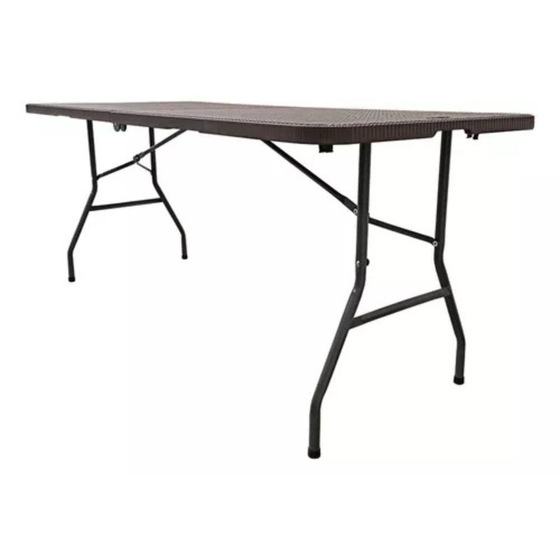 GENERICO - Mesa Plegable Tipo Ratan Mimbre Color Marrón F07