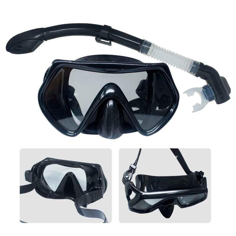 GENERICO - Careta Y Snorkel Para Buceo Negro