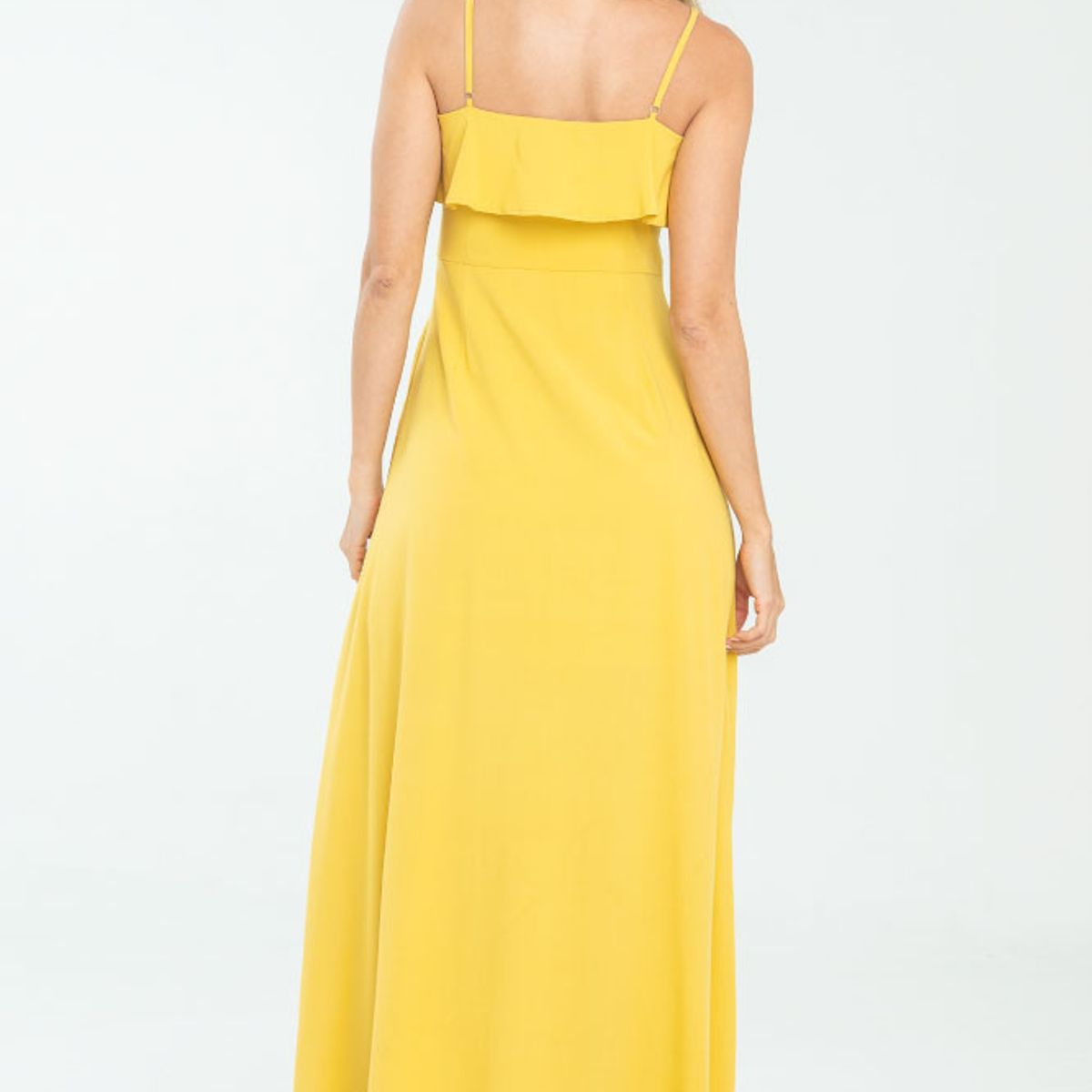 RAGGED - Vestido tiras volante Amarillo medio Ragged