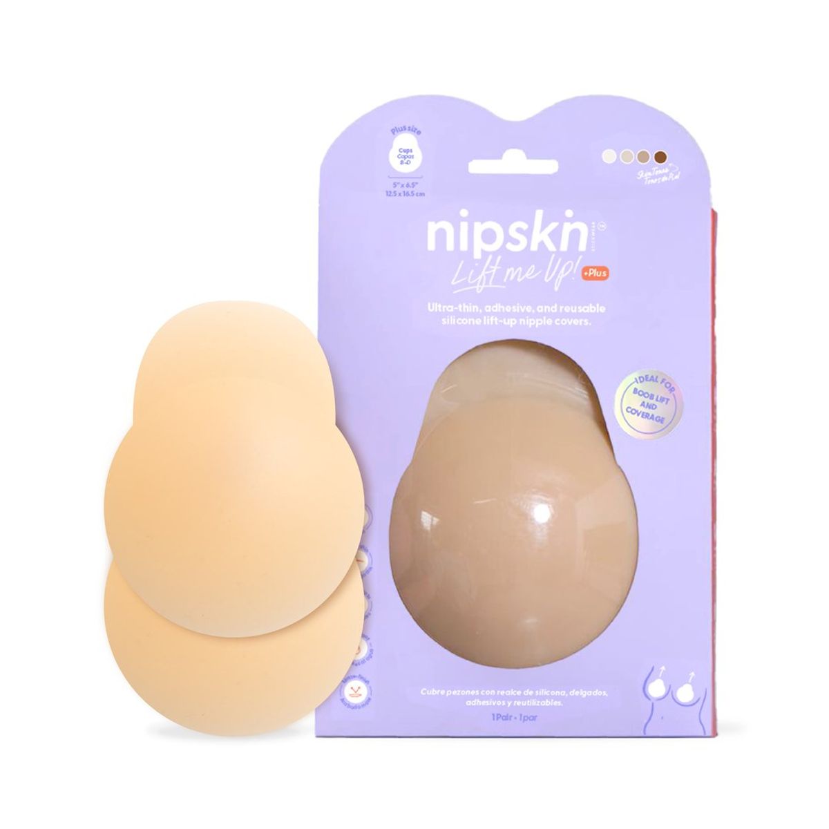 NIPSKIN - Cubre Pezón Push Up Adhesivo en Silicona Para Levantar el busto - Nipskin