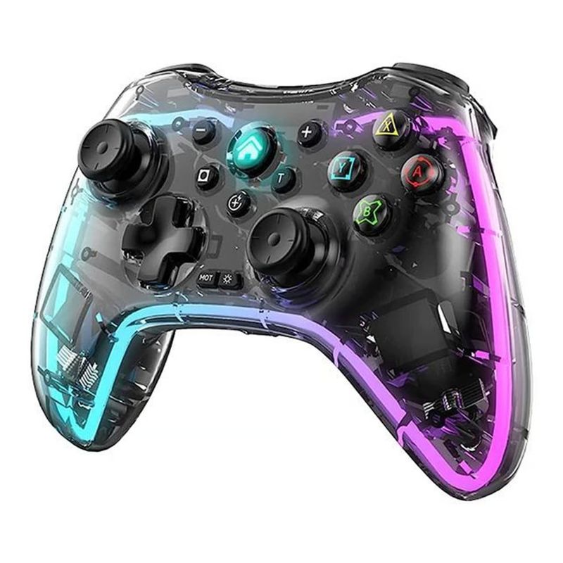 AMERICAN GENERICS - Control Inalambrico Gamepad Transparente Rgb Joystick Lh-3