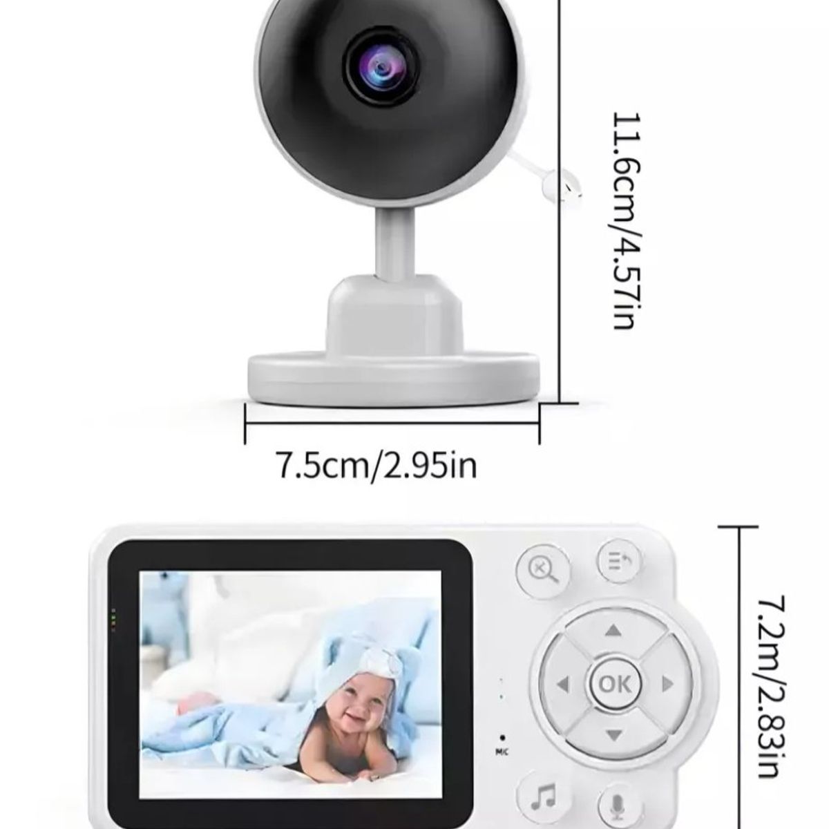 GENERICO - monitor de bebe con microfono vision nocturna sensor llanto