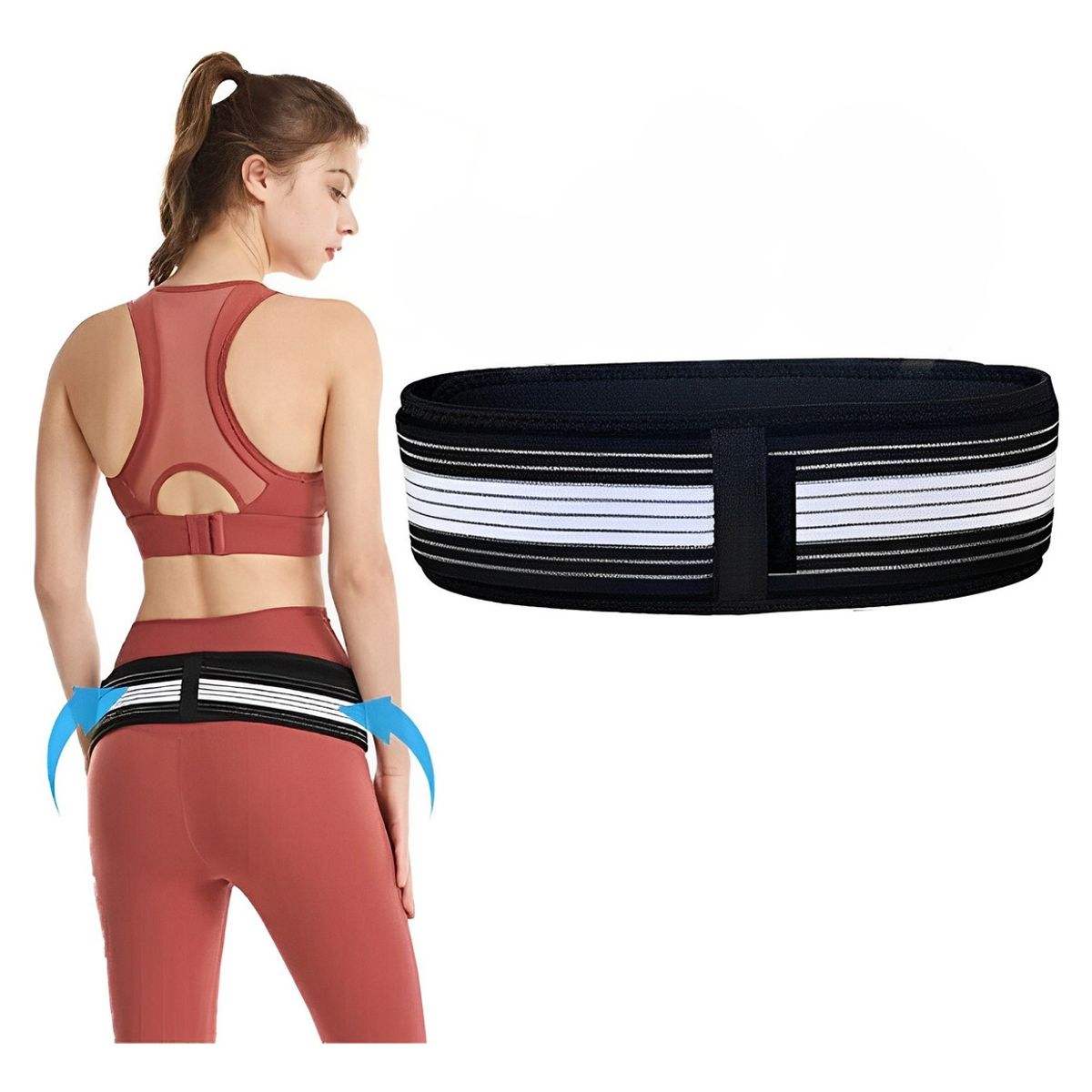 MILOPTS - Cinturón Ciática para el Dolor de Espalda Pelvis Cadera Lumbar 120cm