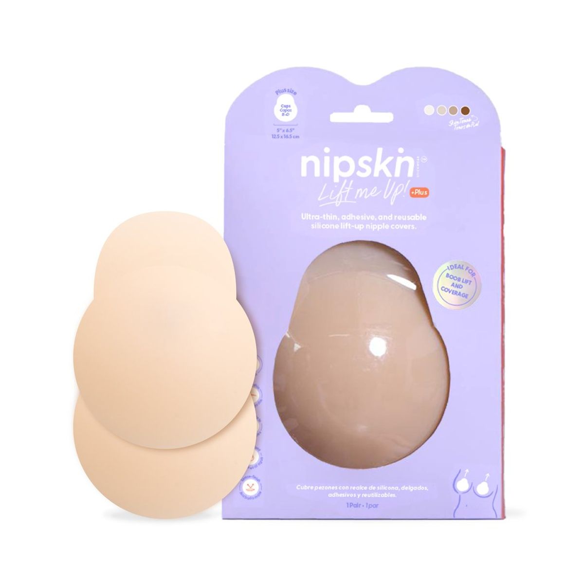 NIPSKIN - Cubre Pezón Push Up Adhesivo en Silicona Para Levantar el busto - Nipskin