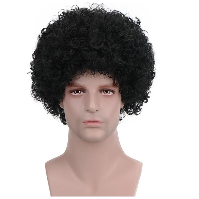 GENERICO - Peluca afro unisex corta esponjosa discotecahippie disfraz