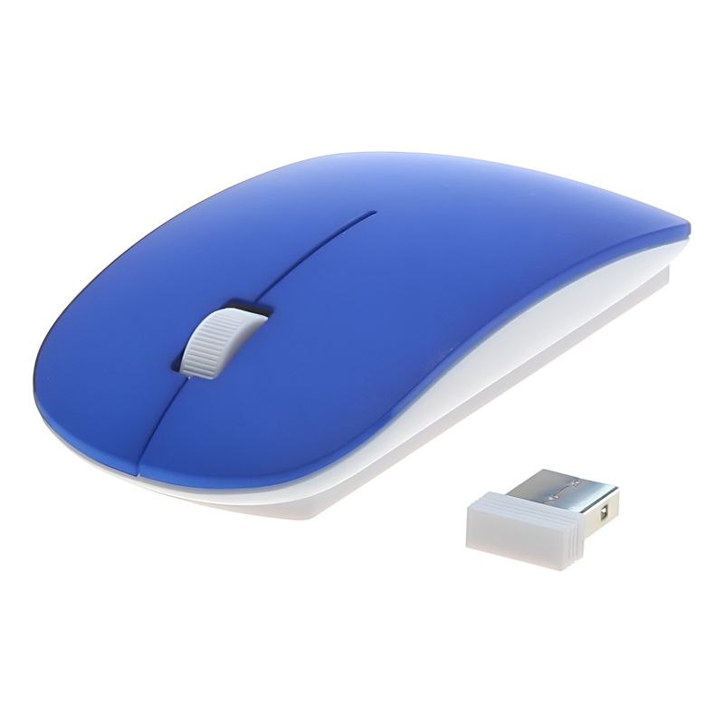 GENERICO - Mouse Inalámbrico Ultra Delgado Bluetooth + 2.4ghz  (Azul)