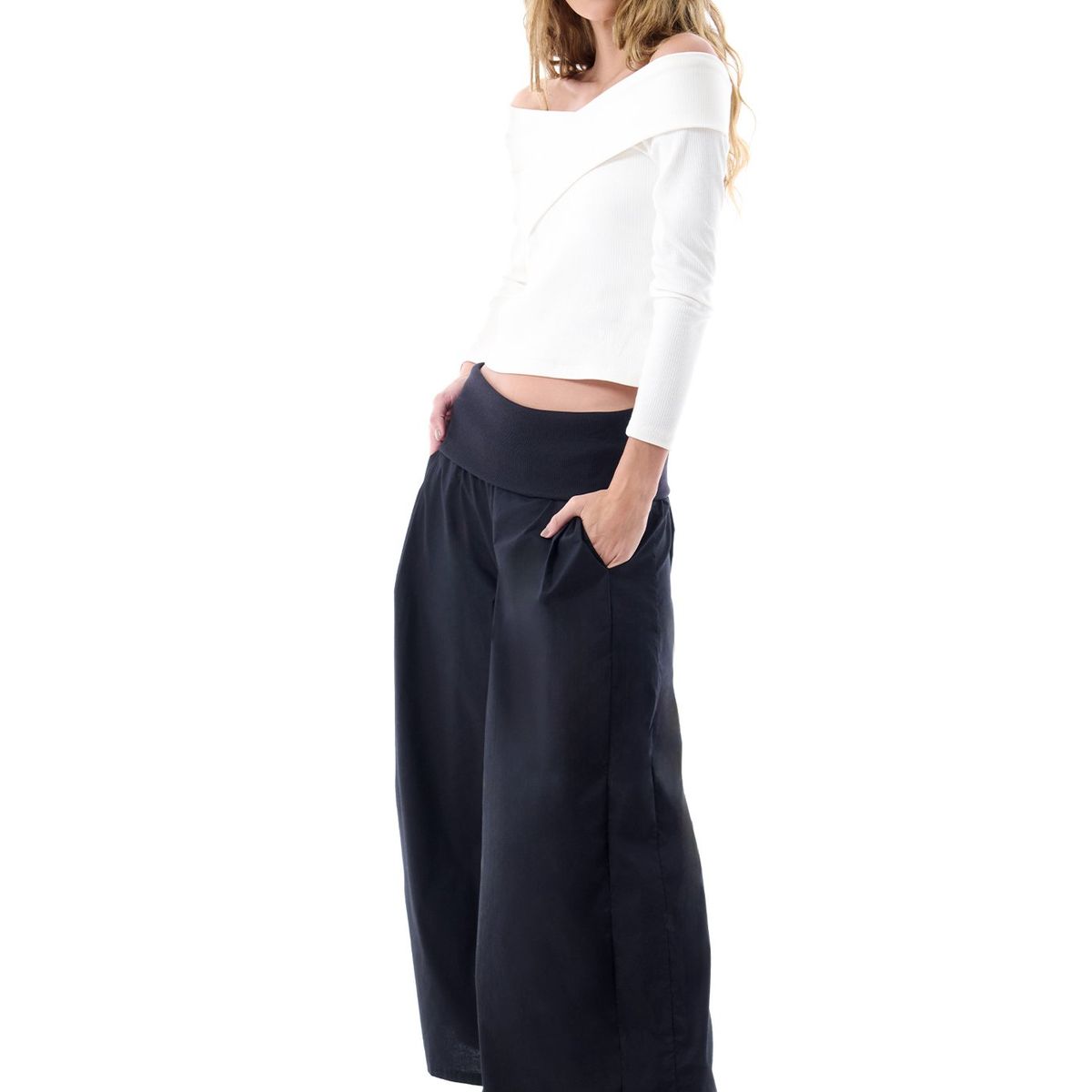 BELIFE - Pantalón Amplio en tejido plano