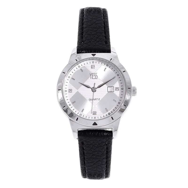 YESS - Reloj YESS Para Mujer Color Negro Tablero Plateado Ref 1198L-01_.