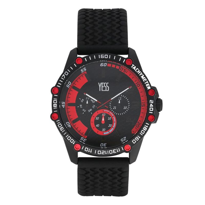 YESS - Reloj YESS Para Hombre Color Negro Con Rojo 1151G-05_.