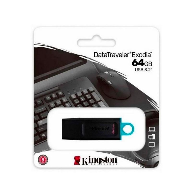 KINGSTON - Usb kingston 64GB 3.2 Gen 1 DataTraveler Exodia (Black + Teal)