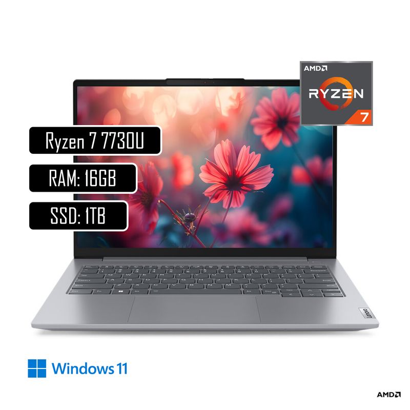 LENOVO - PORTATIL LENOVO THINKBOOK - AMD RYZEN 7 7730U - 16GB DDR4 - 1TB SSD - WIN 11 PRO