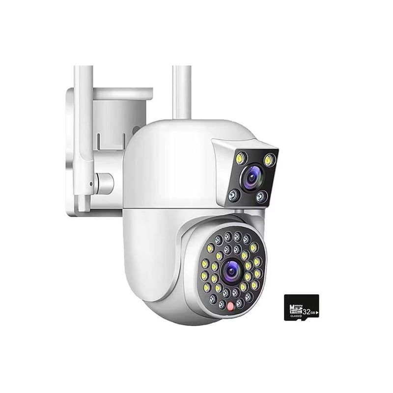 AMERICAN GENERICS - Camara De Seguridad PTZ Exteriores Wifi Hd Doble Lente 4Mp