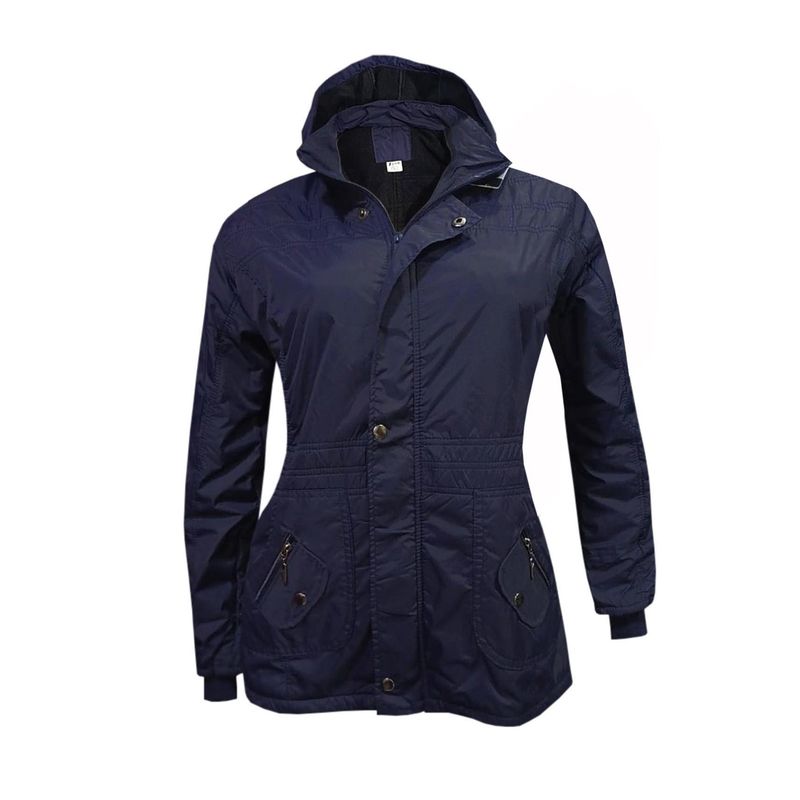 MODA EN CIRCUITO - Chaqueta Impermeable Semigaban para Mujer Liviana Azul Oscura