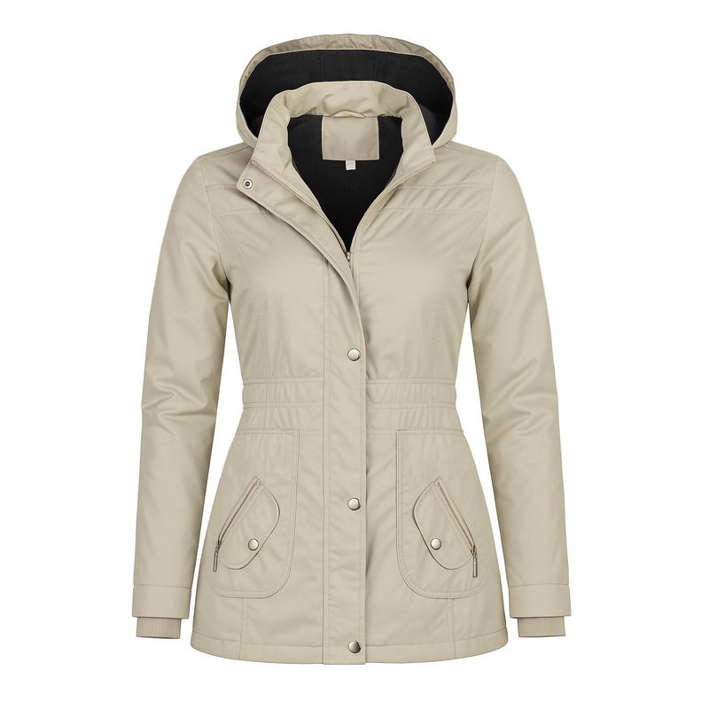 MODA EN CIRCUITO - Chaqueta Impermeable Semigaban para Mujer Liviana Beige