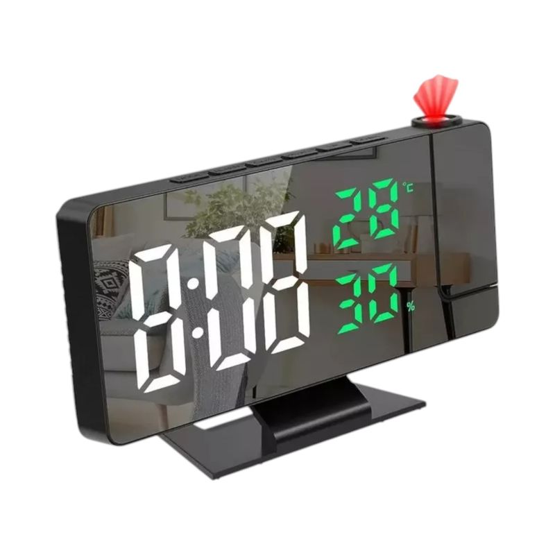 GENERICO - Reloj Despertador De Proyeccion Digital Led Con Espejo Cable