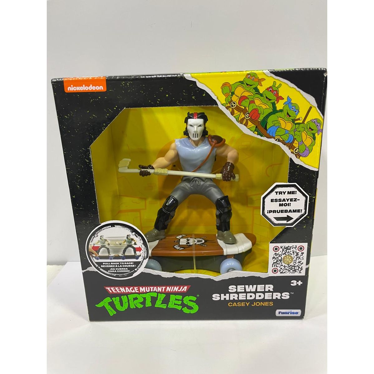 GENERICO - FIGURA TORTUGA NINJA EN PATINETA CON IMPULSO CASEY JONES