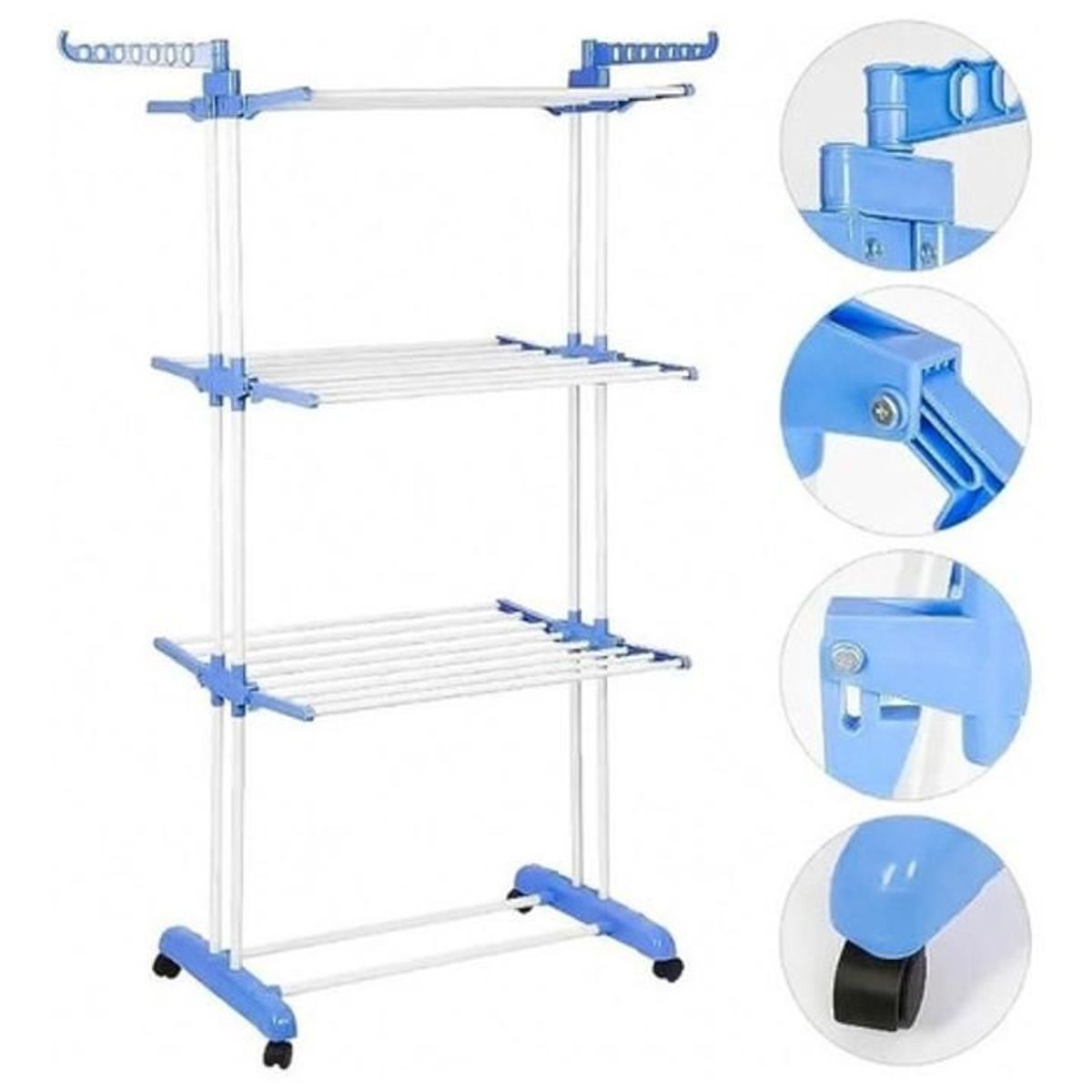 GENERICO - Tendedero Ropa Perchero Plegable Colgador De 3 Niveles Color Blanco