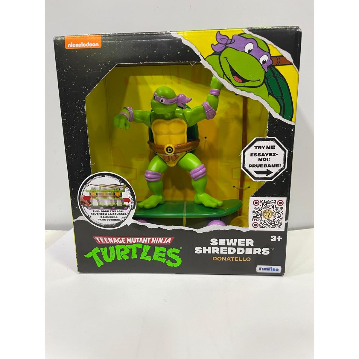 GENERICO - FIGURA TORTUGA NINJA EN PATINETA CON IMPULSO DONATELLO
