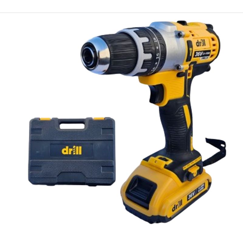 GENERICO - Taladro Inalambrico DRILL 2 Baterias 36v + Caja Accesorios