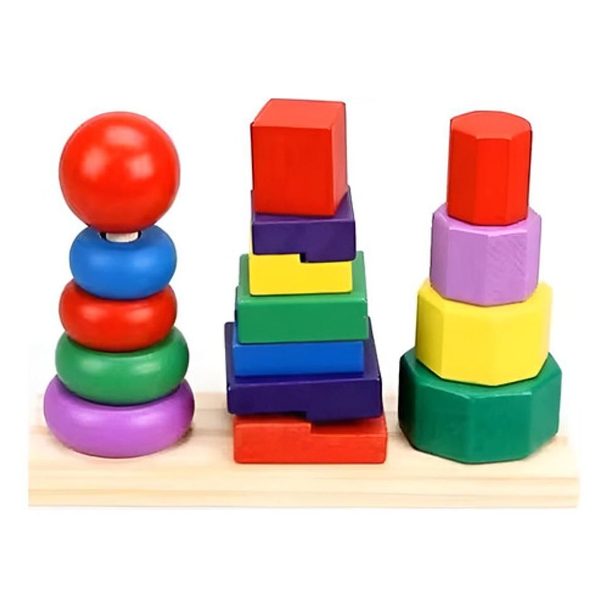 GENERICO - Torre Geometrico Didactico Aprendizaje Apilar 3 Niveles