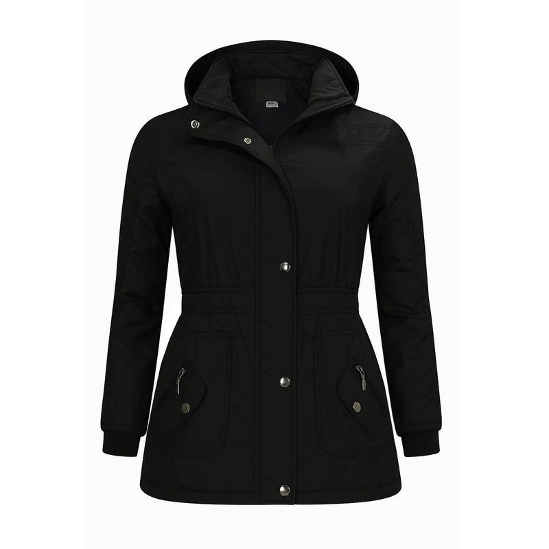 MODA EN CIRCUITO - Chaqueta Impermeable Semigaban para Mujer Liviana Negra