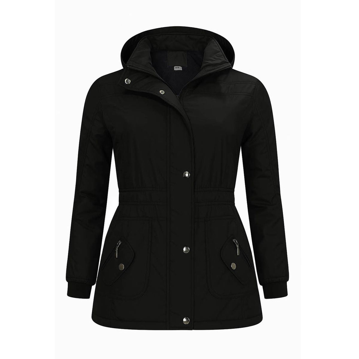 MODA EN CIRCUITO - Chaqueta Impermeable Semigaban para Mujer Liviana Negra