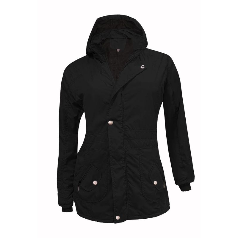 MODA EN CIRCUITO - Chaqueta Impermeable Semigaban para Mujer Liviana Negra