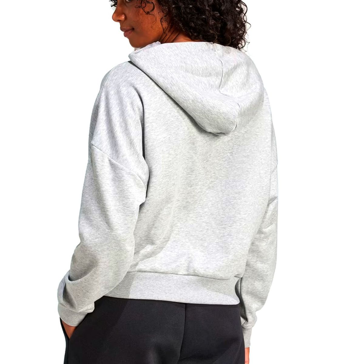 ADIDAS - Buzo Adidas con capucha Gris Mujer Essentials Logo Grande.