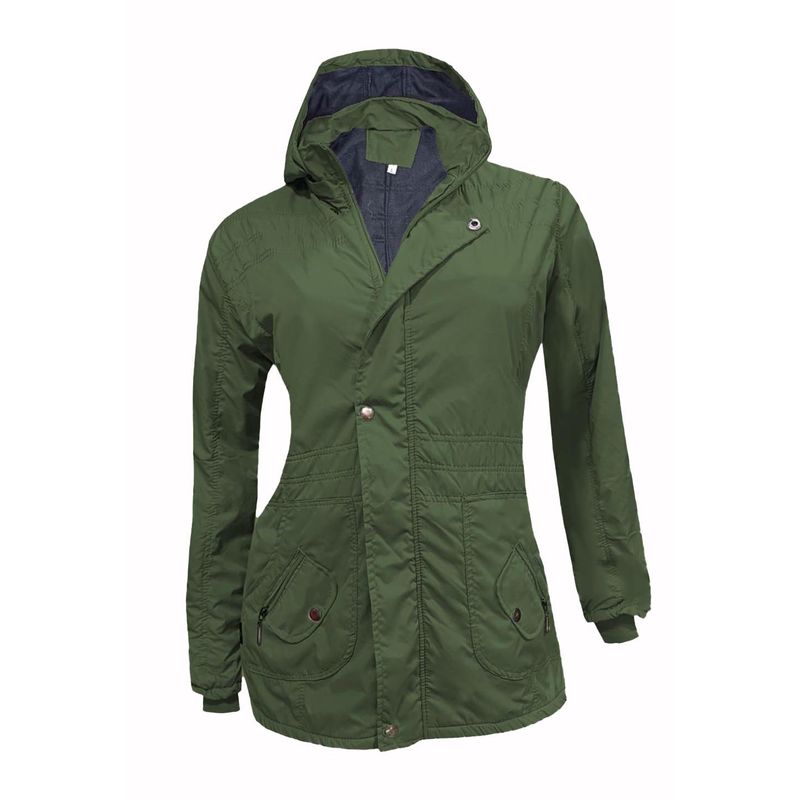 MODA EN CIRCUITO - Chaqueta Impermeable Semigaban para Mujer Liviana Verde Oscuro