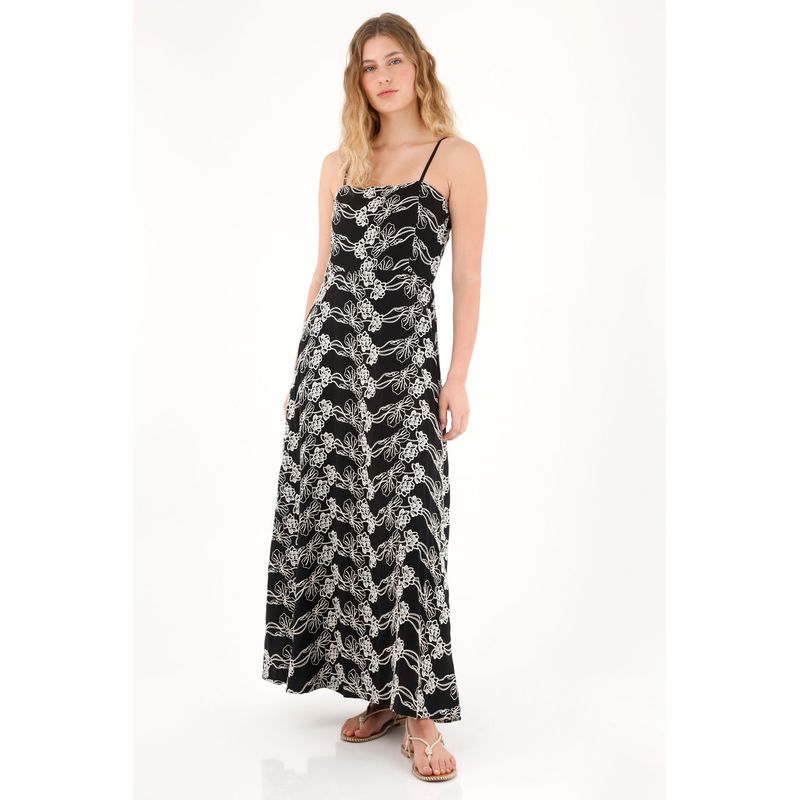 TENNIS - Vestido largo estampado con escote recto para mujer