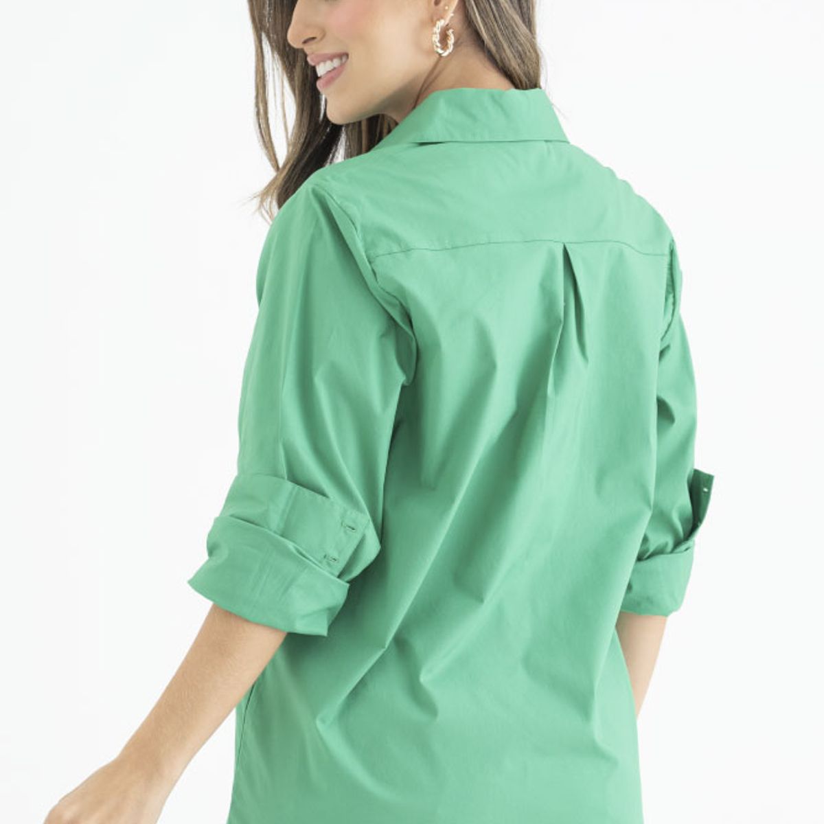 RAGGED - Camisa boyfriend popelina Verde pistacho Ragged.