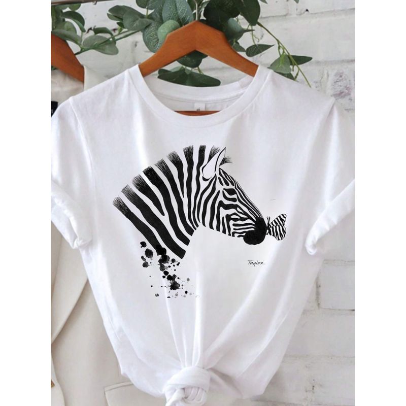 ISMI - Camiseta Mujer De Moda Cuello Redondo Ismi