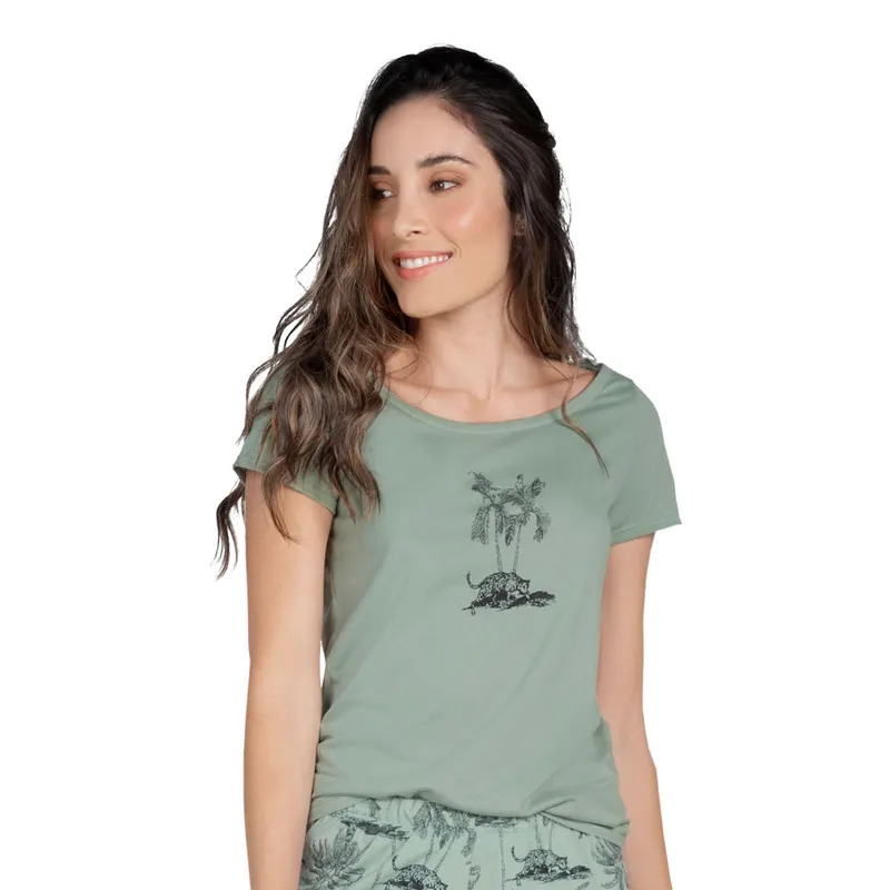 FORMAS INTIMAS - Camiseta Mujer Verde Oliva Fi 95985