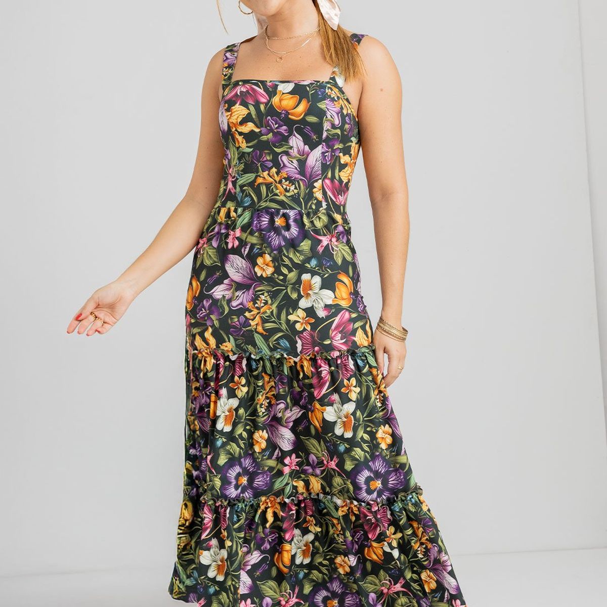 MARKETING PERSONAL - Vestido Largo Mujer Estampado Mp 107322