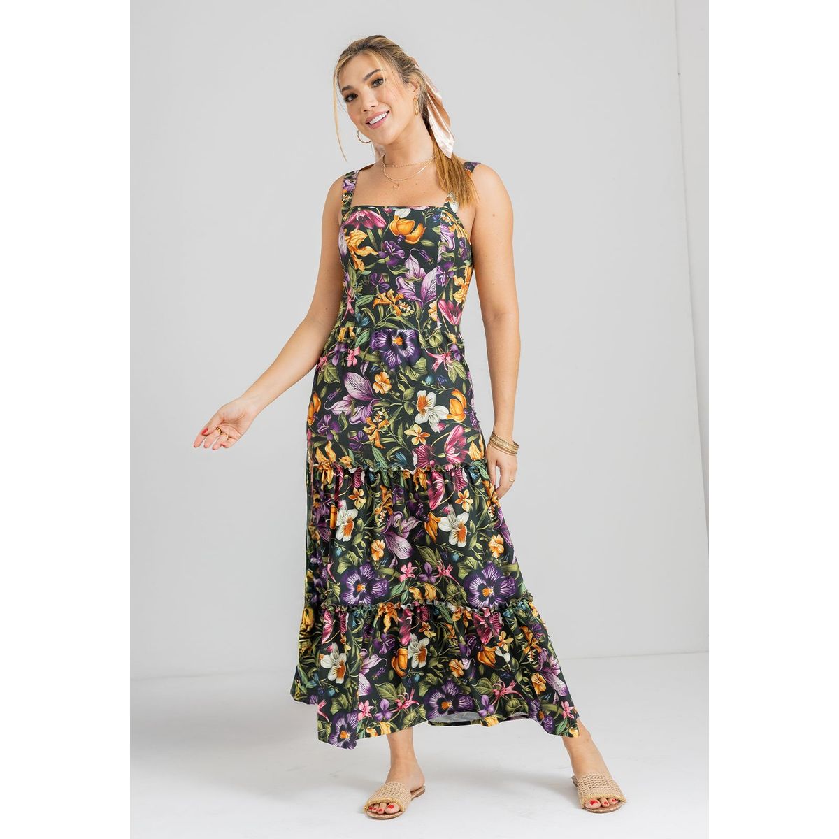 MARKETING PERSONAL - Vestido Largo Mujer Estampado Mp 107322