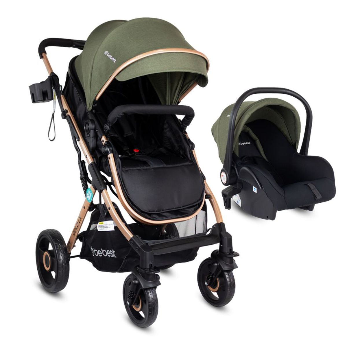 BEBESIT - Coche Bebé Travel System Gold LX Verde Bebesit