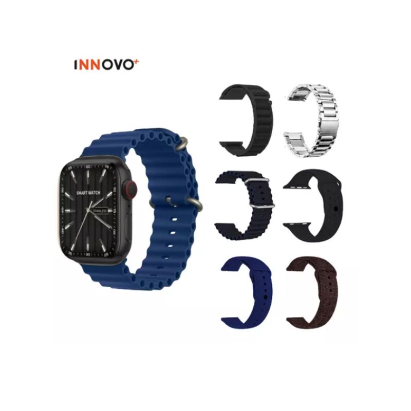 INNOVA - Reloj Smartwatch V11 Classic Suit Sport 7 Pulsos Oscuros Con Audifonos