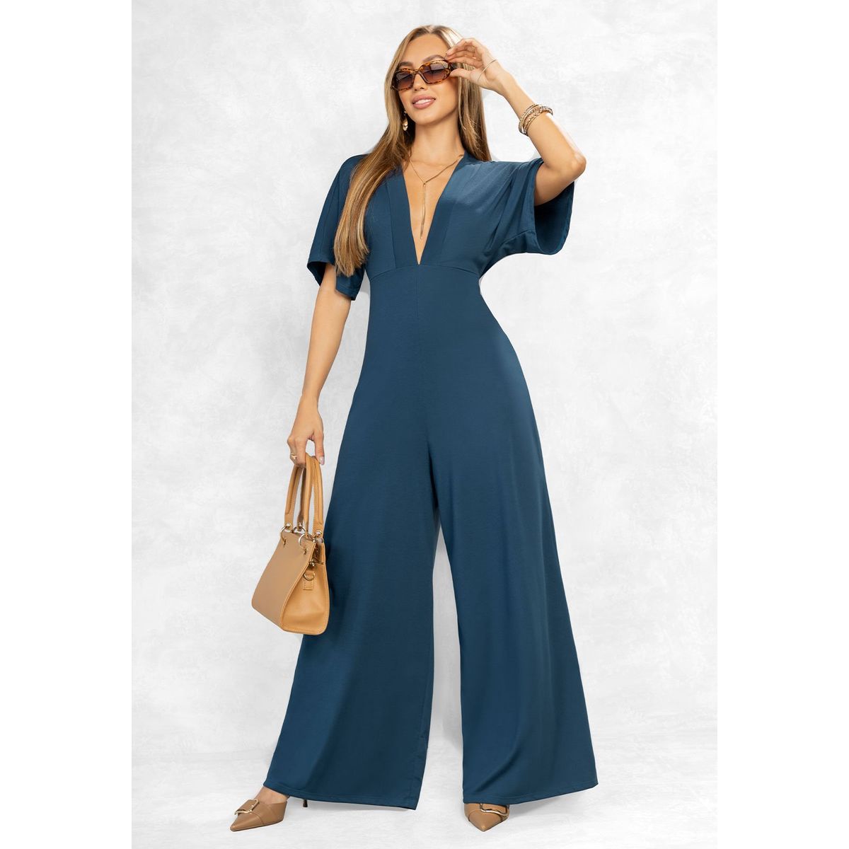 MARKETING PERSONAL - Enterizo Largo Mujer Azul Petróleo Oscuro Mp 107316