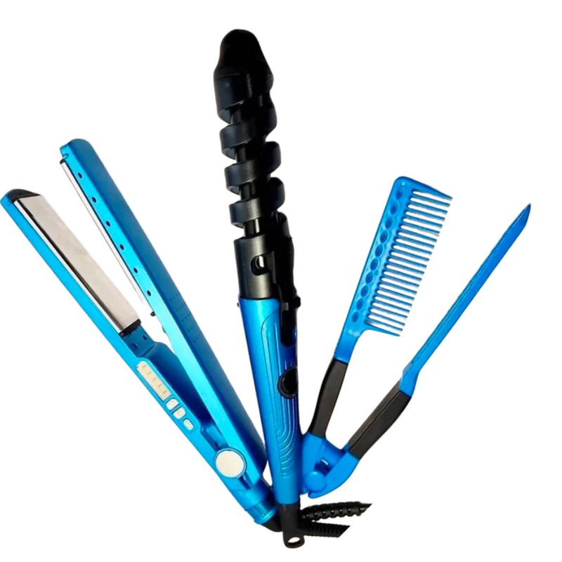 TITANIUM - Combo Plancha Y Rizador Nano Titanium + Peineta Profesional