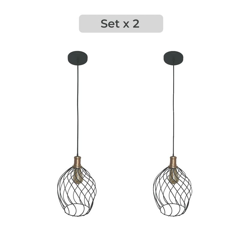 GENERICO - Set X2 Lámpara de Techo Balai Curva con Rejilla