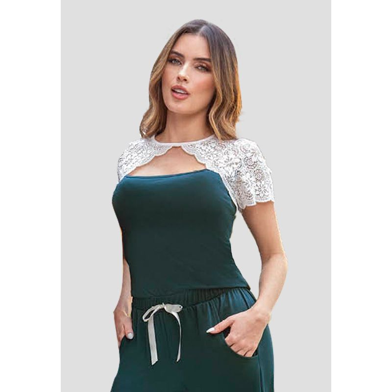 FORMAS INTIMAS - Camisa Pijama Mujer Verde Botella Fi 83267