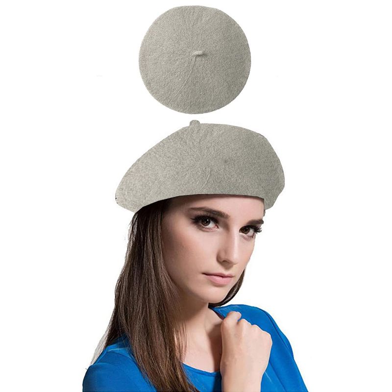 VELBROS - Boina Francesa Mujer Cachucha Gorra Gorro Dama Pava Vise - Gris