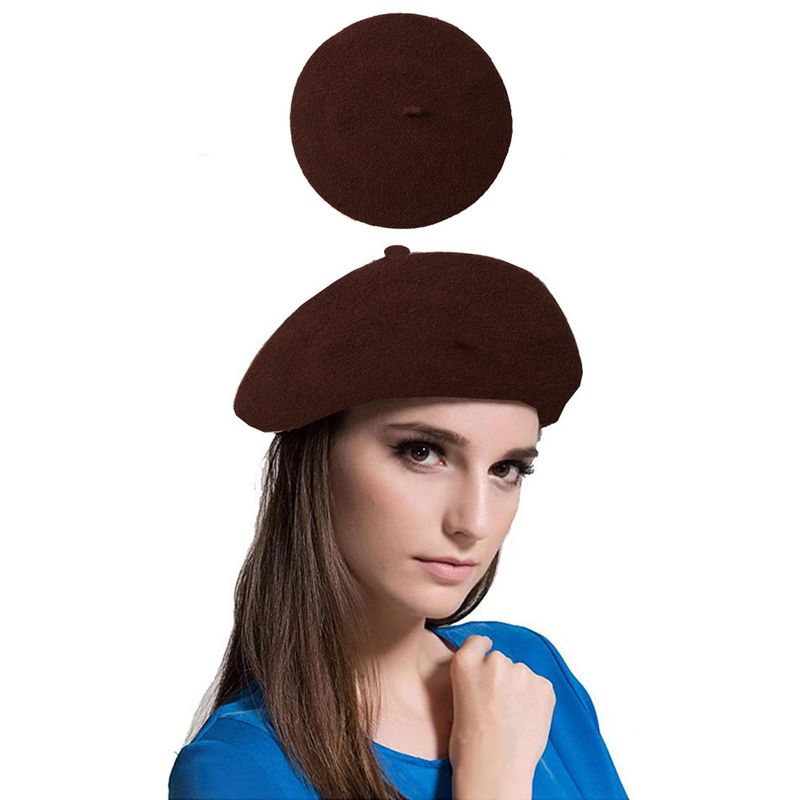 VELBROS - Boina Francesa Mujer Cachucha Gorra Gorro Dama Pava Vise - Cafe