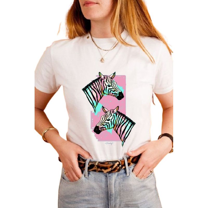ISMI - Camiseta Mujer De Moda Cuello Redondo Ismi