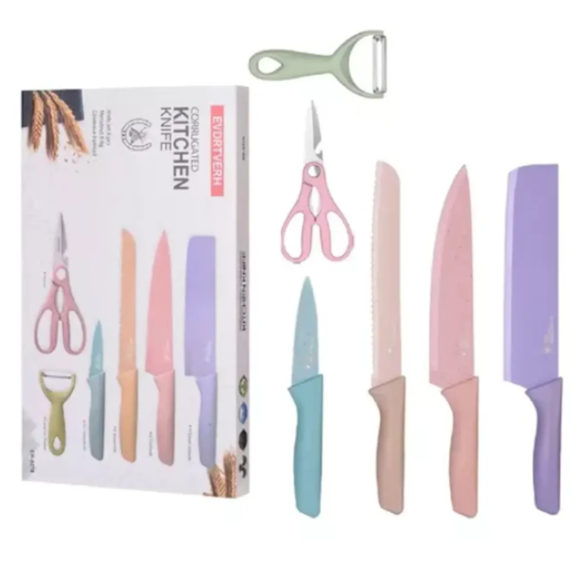INNOVA - Set De Cuchillos Knife Bali 6 Piezas Con Pelador De Papa Innovo
