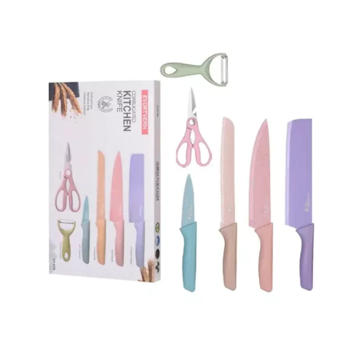 INNOVA - Set De Cuchillos Knife Bali 6 Piezas Con Pelador De Papa Innovo
