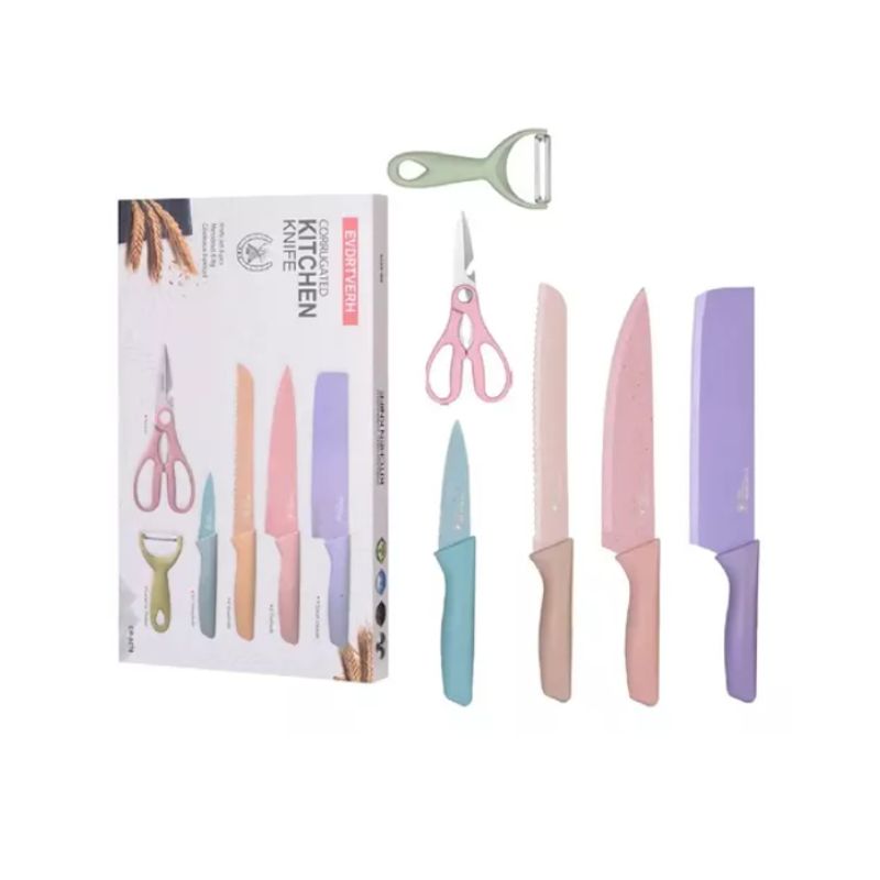 INNOVA - Set De Cuchillos Knife Bali 6 Piezas Con Pelador De Papa Innovo