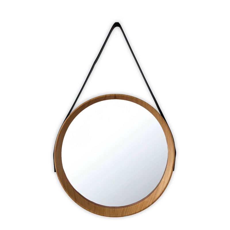DIMATEX LEON - Espejo Redondo Acabado de Madera Decorativo Sala Refmenorca