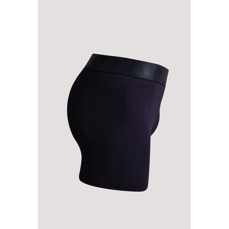 KOAJ - KOAJ Bóxer pierna Larga unicolor azul oscuro con elástico cont HOMBRE